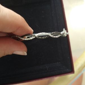 Sterling Silver and Diamond Bracelet